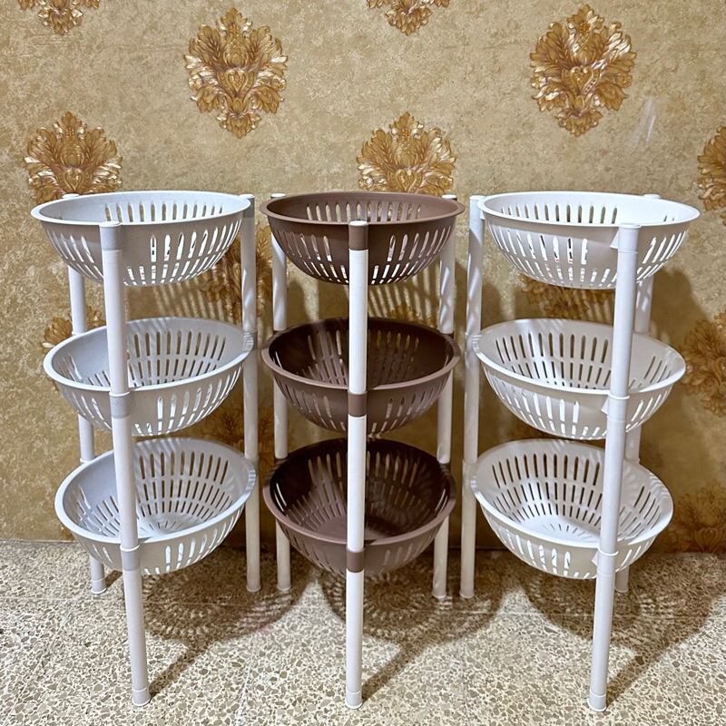 Rak Atlantik Serbaguna 3 Susun / Rak Atlantic Bawang Bumbu Dapur / Rak Buah Plastik Buah Sayuran