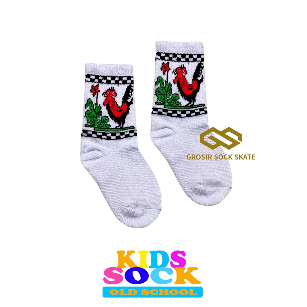 KAOS KAKI ANAK PREMIUM MOTIF OLD SCHOOL AYAM JAGO PREMIUM QUALITY
