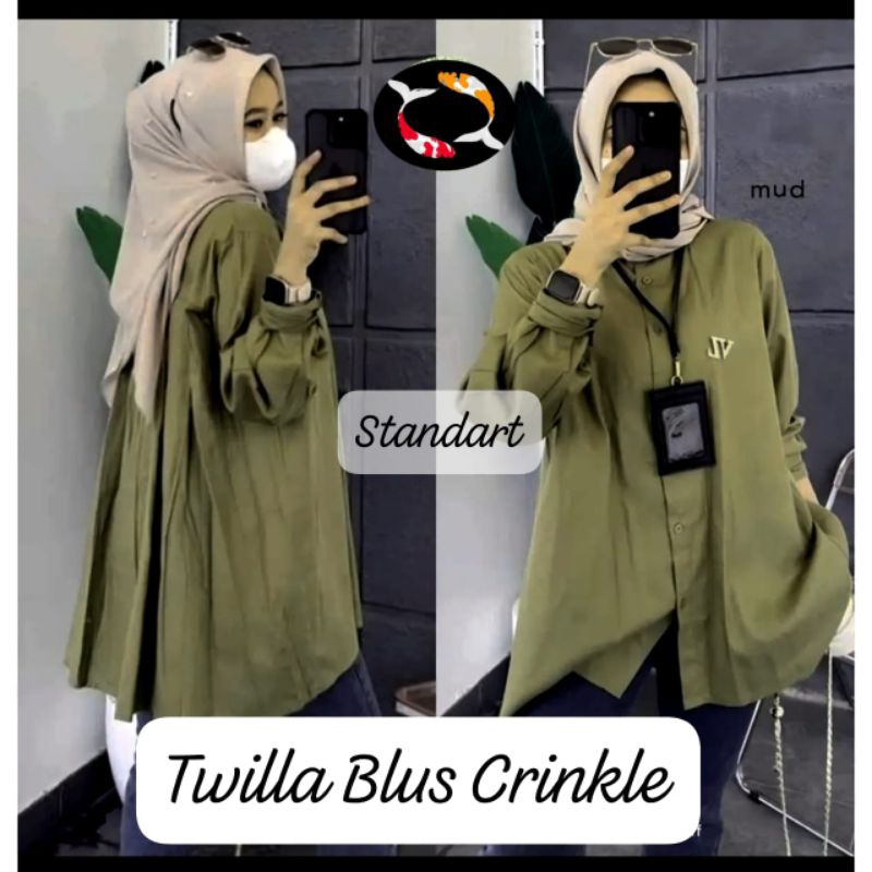 BLOUSE WANITA TWILLA CRINKLE/KEMEJA WANITA IMPORT CRINKLE