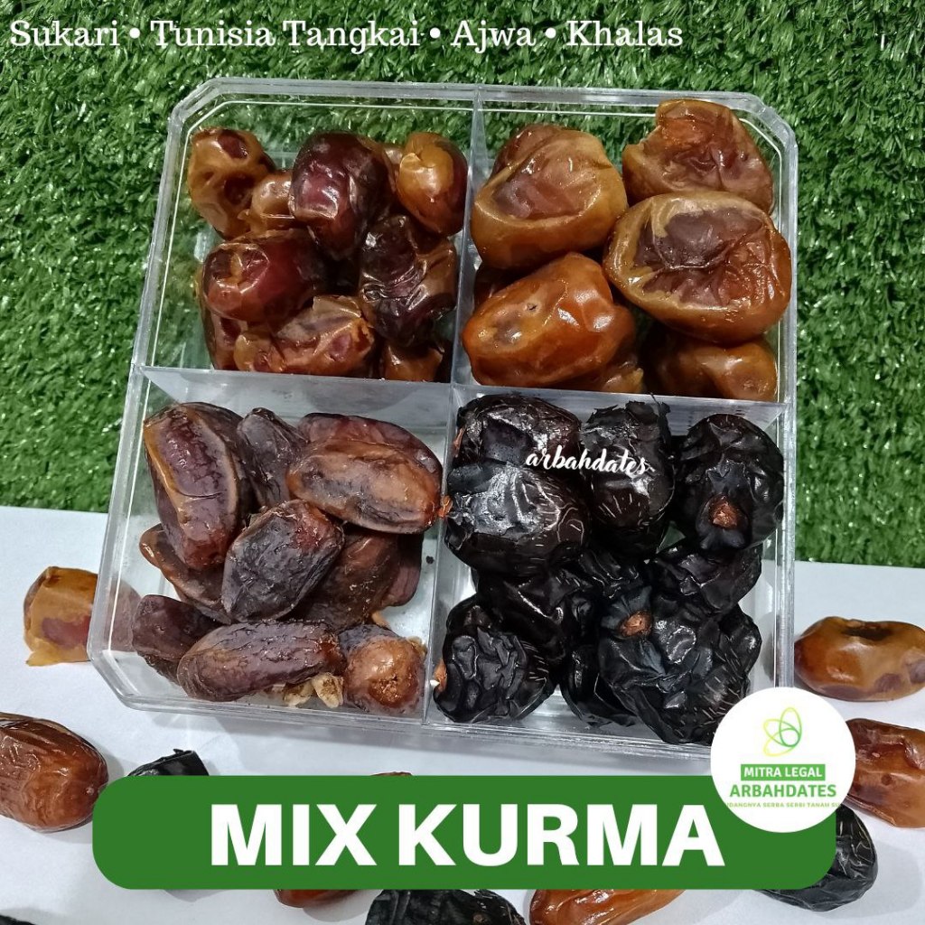 

(Samni Store) Kurma Mix 4 Arbahdates Kurma Ajwa / Sukari / Tunisia Tangkai / Khalas