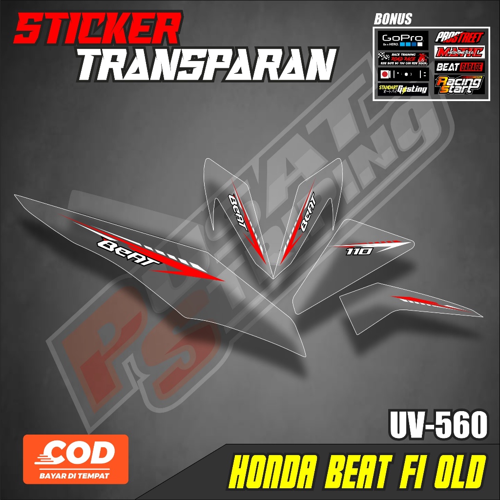 [COD] Striping Transparan Aksesoris Bodi Motor Beat Fi 2013 2014 2015 List Variasi Honda Beat Fi