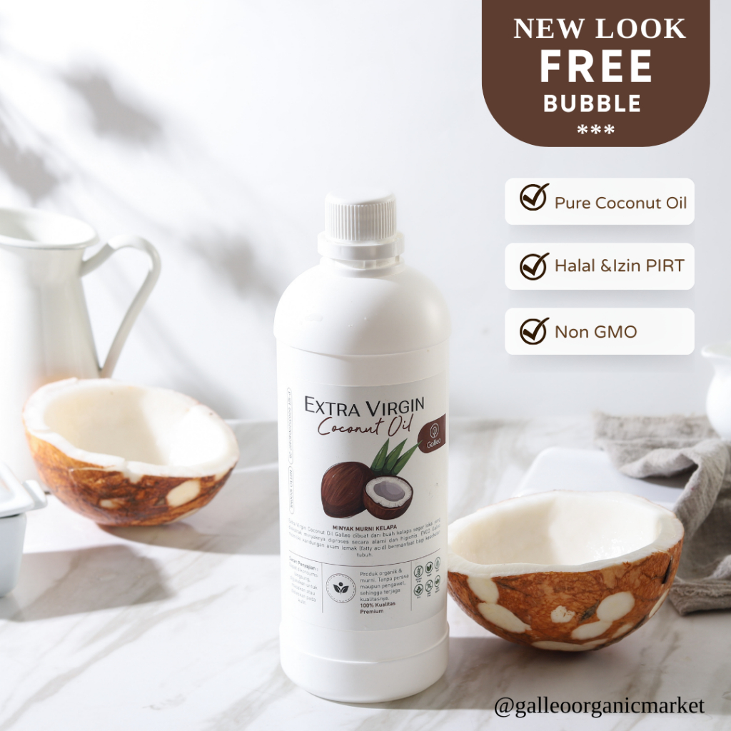 

VCO Extra Virgin Coconut Oil 1 L Galleo 100% Premium Grade A