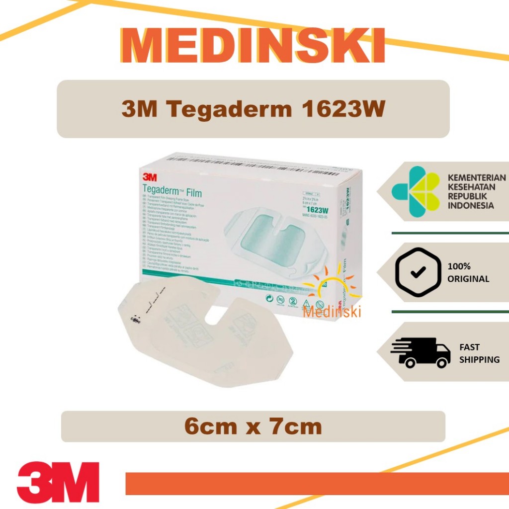 3M Tegaderm Film 1623W 6cm x 7cm Plester Infus Set I.V 1623 W 6x7 cm