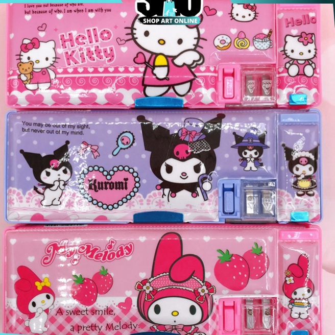 

Terbaru SAO S5984 Kotak Pensil Sanrio Kotak Pensil Magnet 2 Sekat Kotak Pensil Anak Dilengkapi Rautan Kotak Pensil Karakter Lucu
