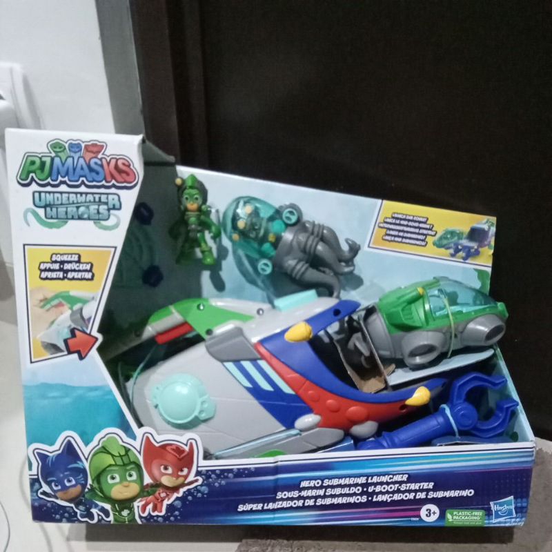 hero submarine launcher pj masks underwater heroes hasbro