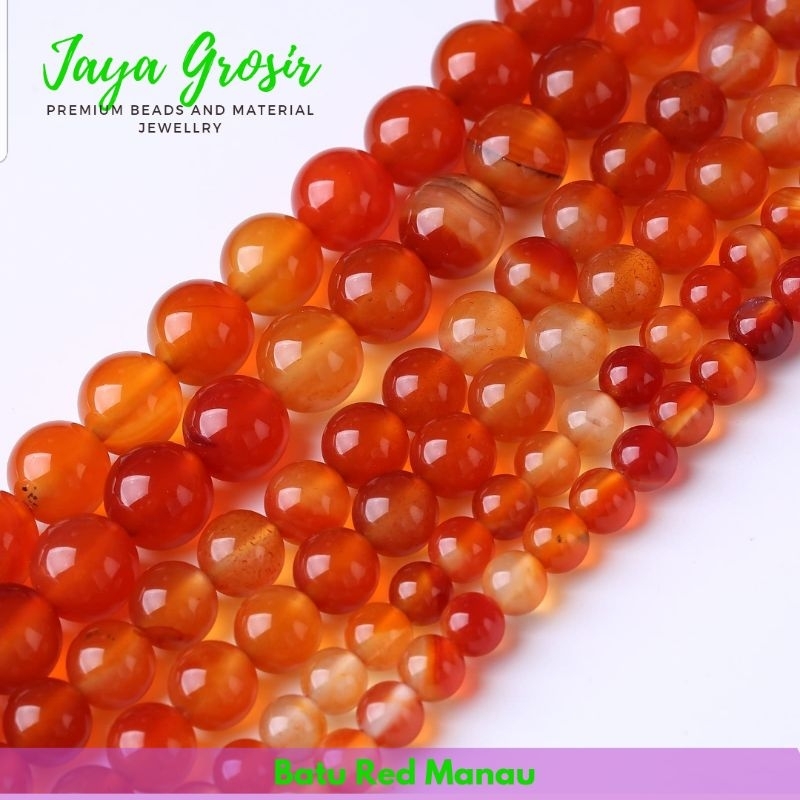 Batu Agate Red Carnelian Manau 4-12mm