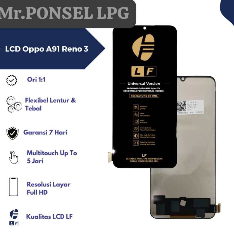 LCD OPPO A91/RENO 3 FULL SET KWALITAS ORI OLED LF