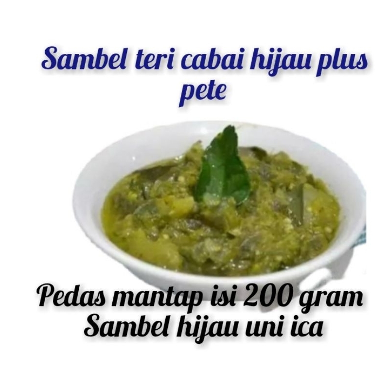 

sambal teri cabai hijau plus pete isi 200 gram khas Sumbar