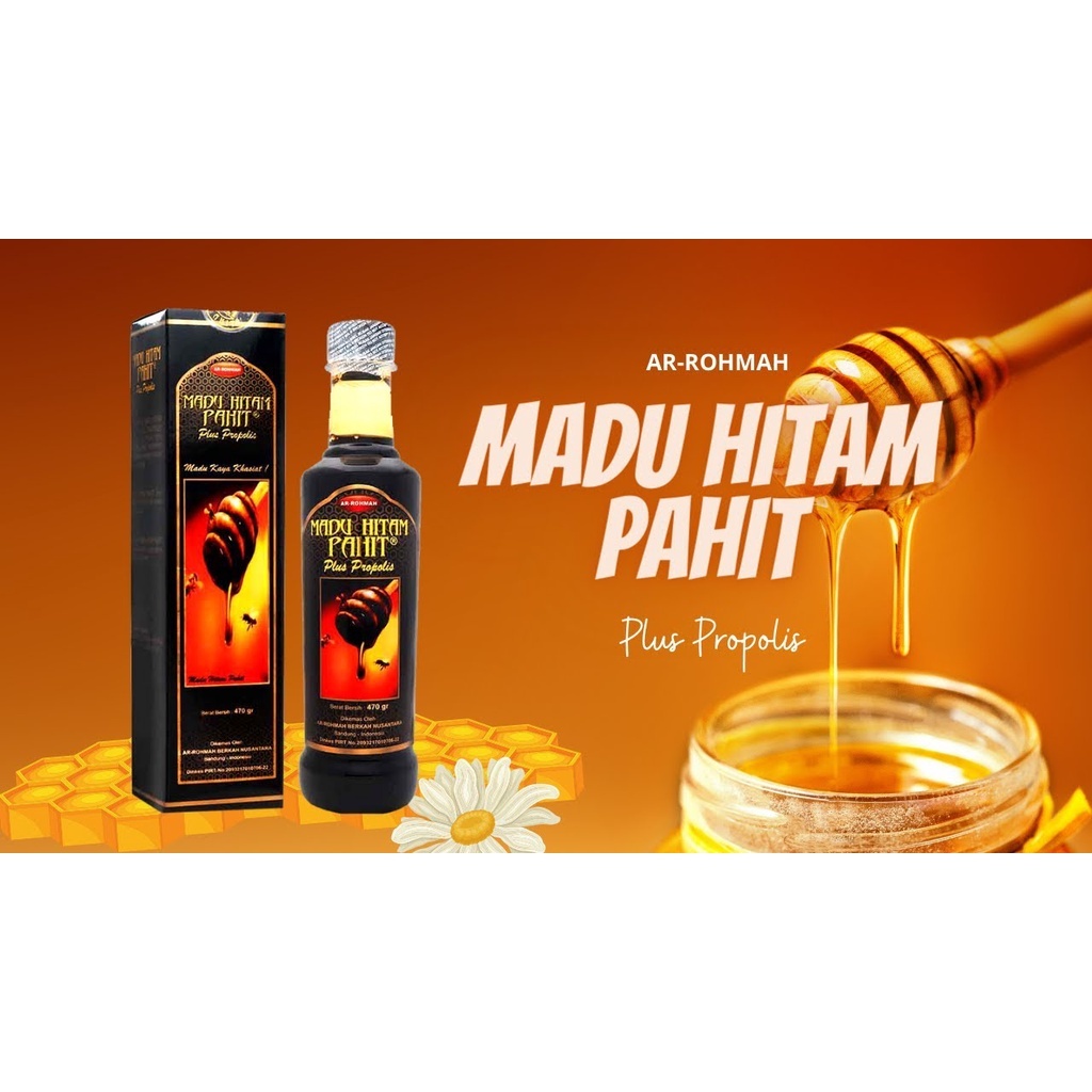 

Madu Hitam Pahit 470 gram Plus Propolis & Habbatussauda AR-ROHMAH 470gr