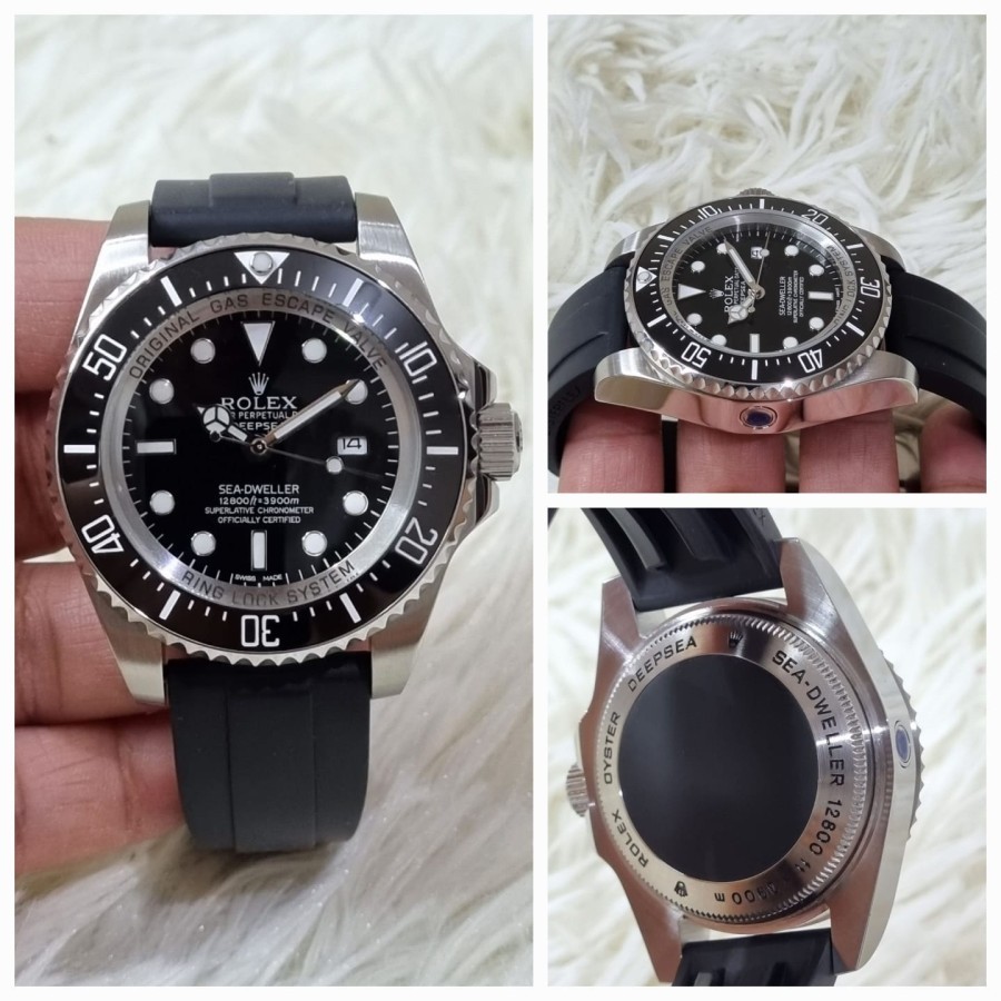 Arloji Rolex Deepsea Sea-Dweller Rubber Strap 45mm Jam Pria