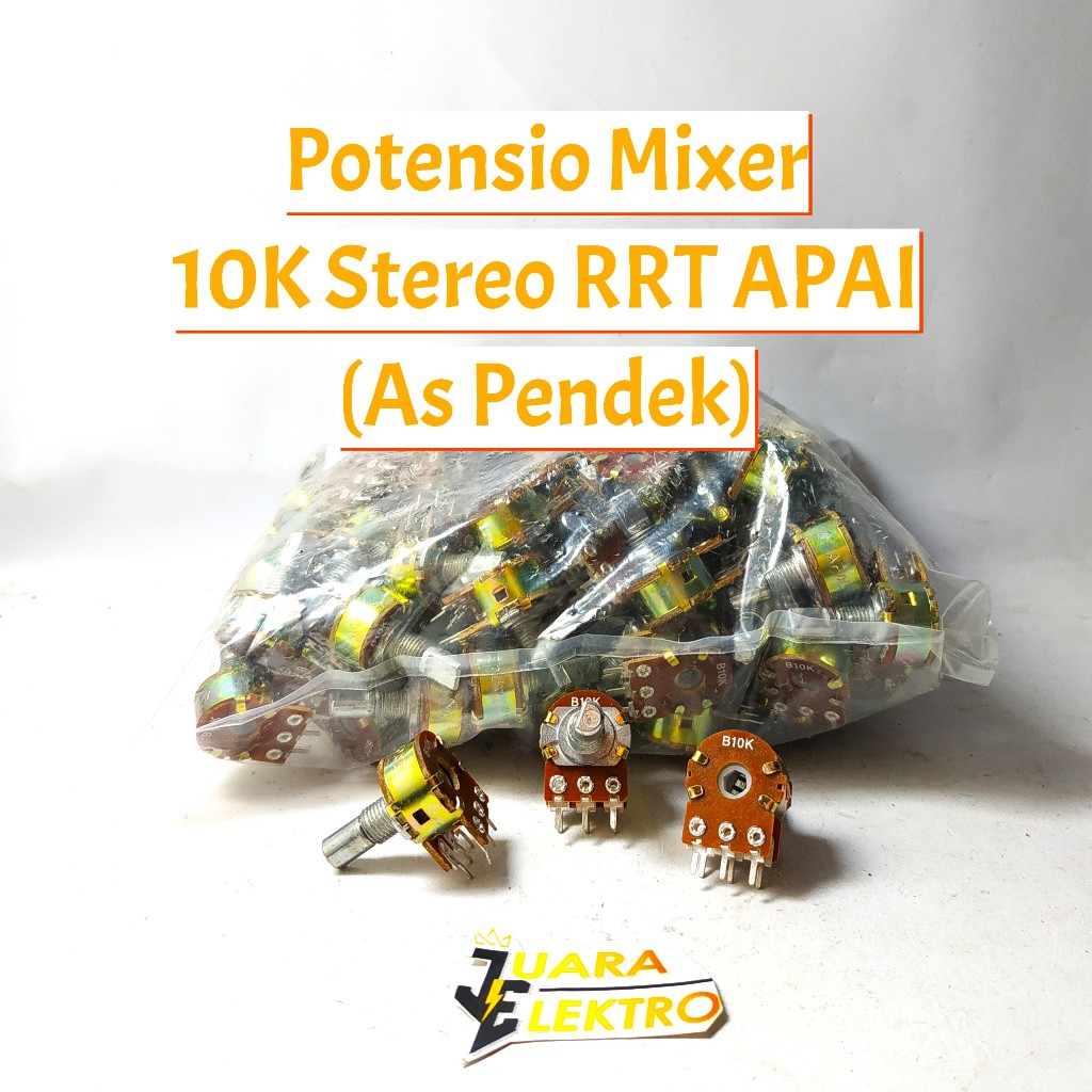 Potensio Mixer 10K , 50K Stereo RRT APAI As Pendek | Potensiometer Stereo 10 K 50 K AS PENDEK