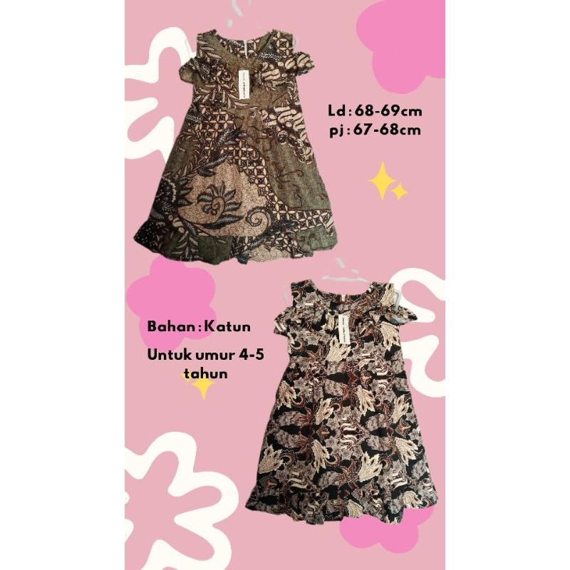 dress batik anak perempuan baju batik anak perempuan dress rempel
