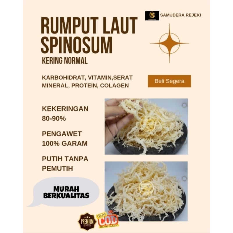 

Rumput Laut Spinosum kering normal kemasan 500gram