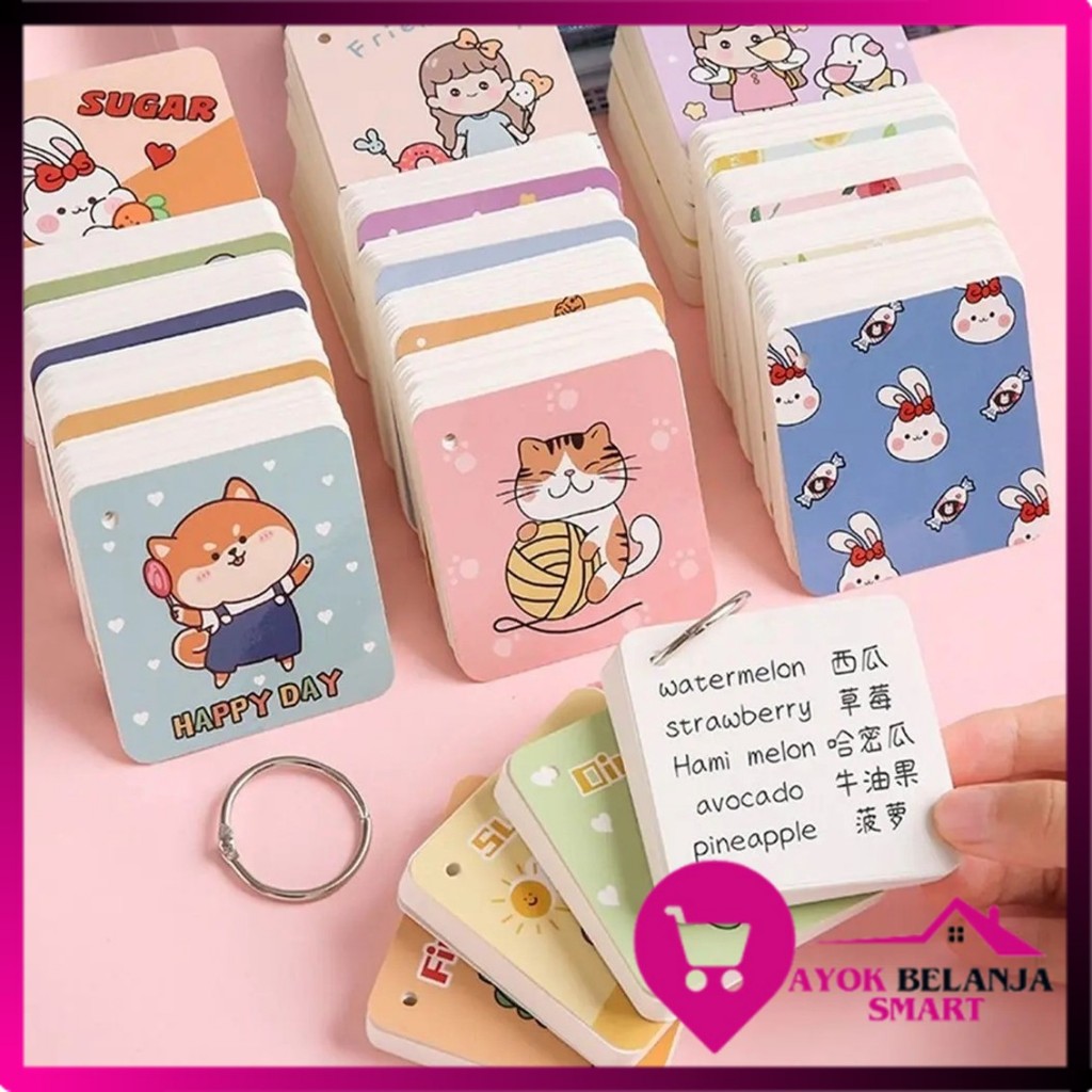 

ABS Notebook Ring Mini Isi 80 Lembar Buku Note Gantung Karakter Lucu Sticky Note Lucu Notepad Dengan Gantungan DIY Book 80Lembar Buku Catatan Memo Karakter