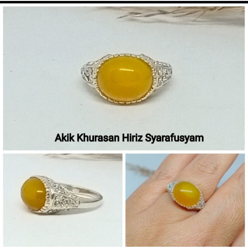 Cincin Perempuan Akik Kuning Hiriz Syarafusyam