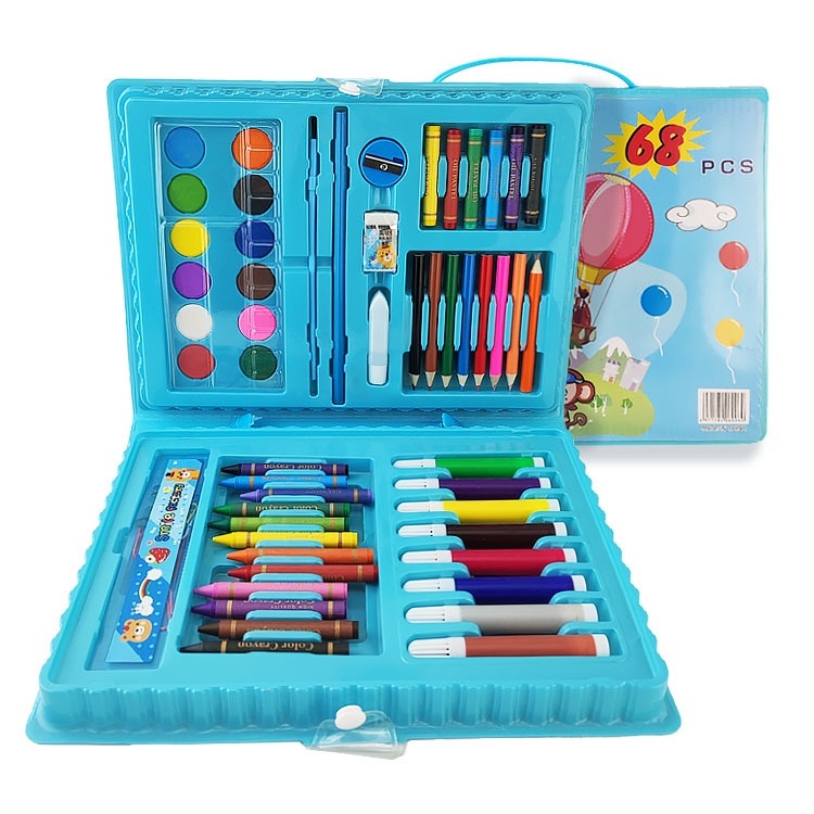 

Drawing Set 68Pcs Oil Pastel Crayon 68 IN 1 Set Krayon Mewarnai dan Melukis Lengkap dengan Cat Air Alat Mewarnai Anak
