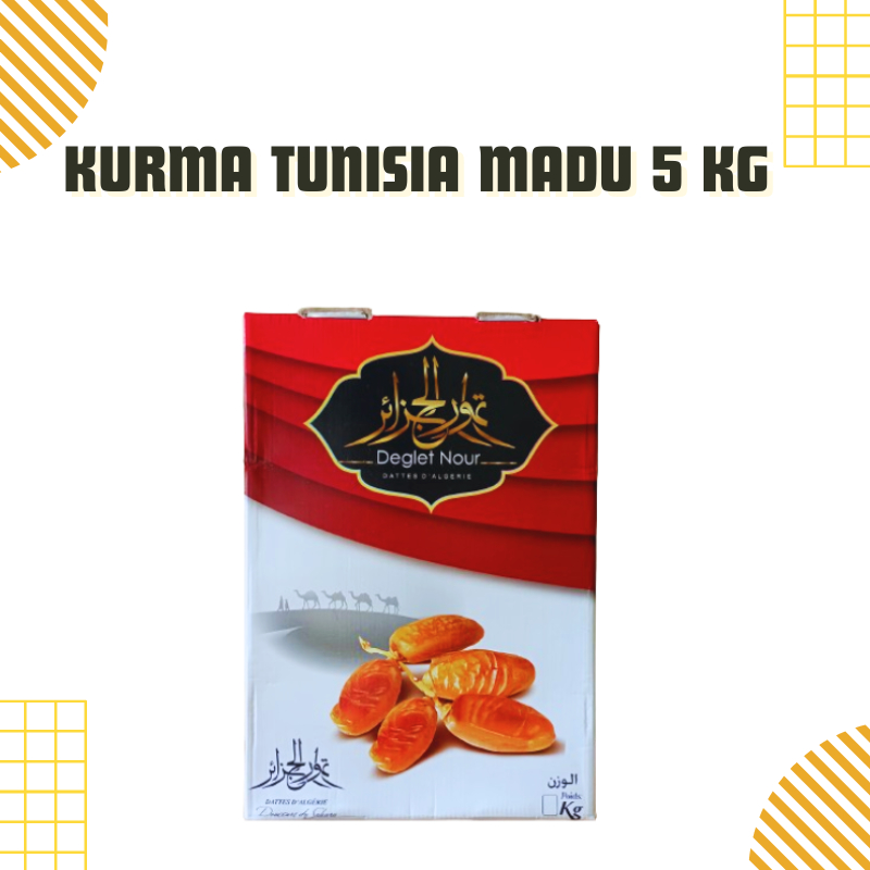 

Kurma Tunisia Madu 5 Kg Deglet Nour / Kurma Tanpa Tangkai / Kurma Madu / Kurma Palm Fruit