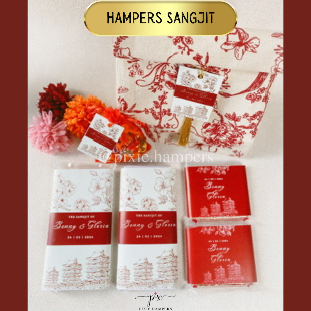 

Blissful RED- Sangjit Hampers Souvenir | Tingjing Hampers | Wedding Hampers | Paket Sangjit