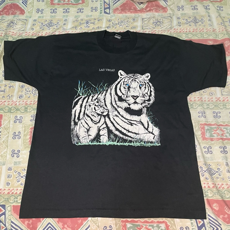 kaos fotl nineties art 90s harimau putih size XL vintage vtg second