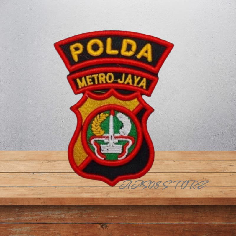 LOGO BORDIR POLDA METRO JAYA TIMBUL BEDGE POLDA METRO JAYA TIMBUL EMBLEM PATCH POLDA METRO JAYA