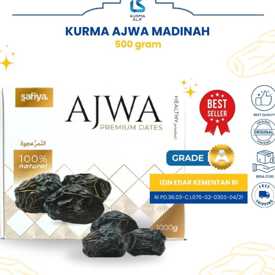 

COD Kurma Ajwa 1 Kg Asli Kurma Nabi Super Asli Madinah