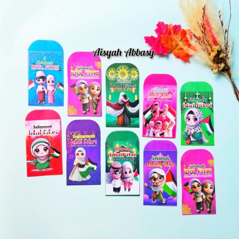 

Amplop ampau lebaran kartun muslim anak Palestine ( glosy ) isi 80 lembar