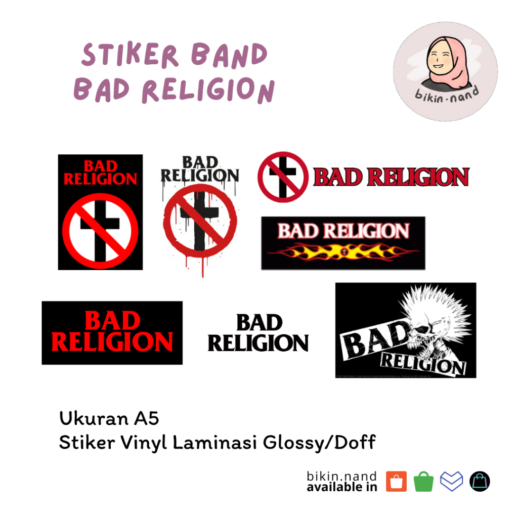 

STICKER PACK BAND Bad Religion (HIGH QUALITY) MURAH 7 pcs