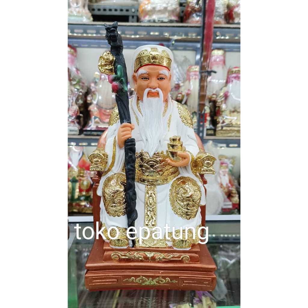 patung dewa bumi / tutikong / tecukong - fiber - 12 inch - putih