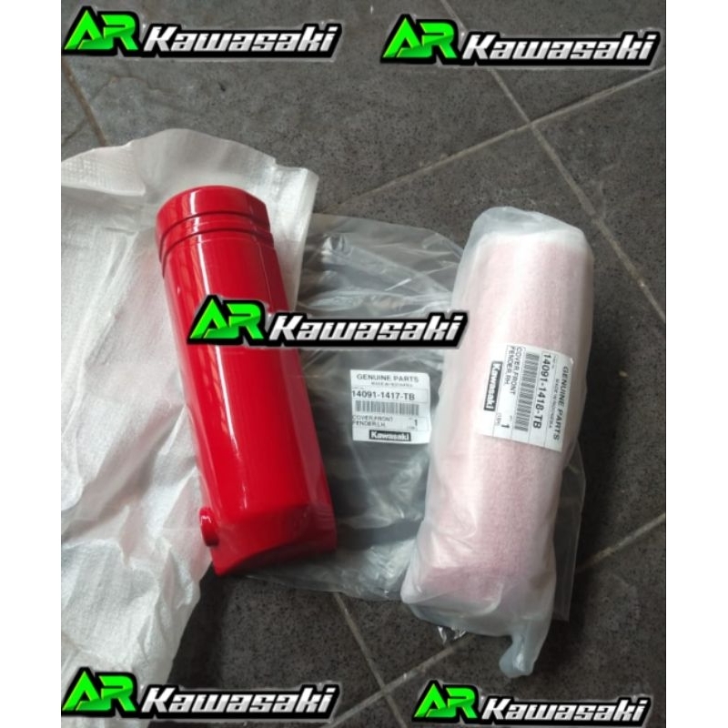 COVER SHOCK DEPAN KAWASAKI KAZE R MERAH ORIGINAL