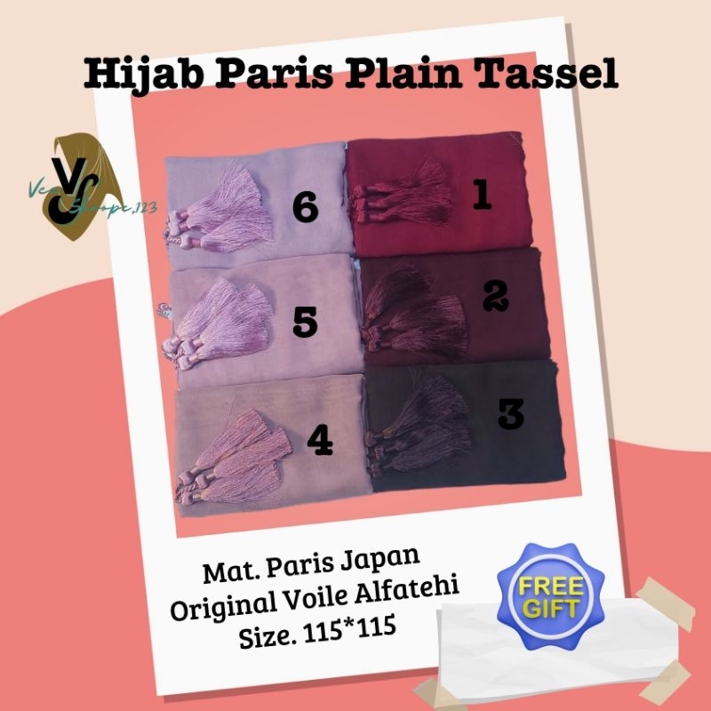 Jilbab Paris Alfatehi, Paris Japan Original dengan Tassel Premium