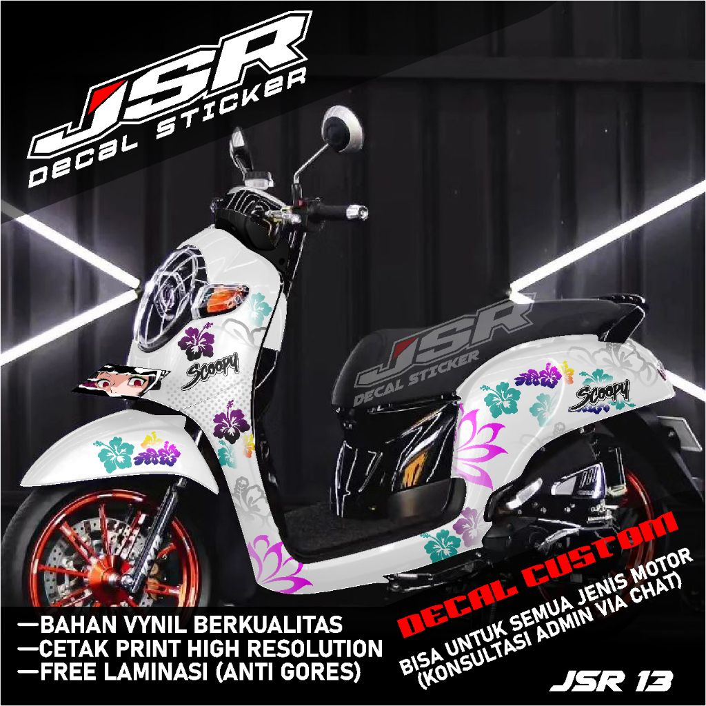 DECAL STICKER FULL BODY SCOOPY FI. STICKER FULL BLOCK SCOOPY 2017 2018 2019 VARIASI. DECAL STICKER S