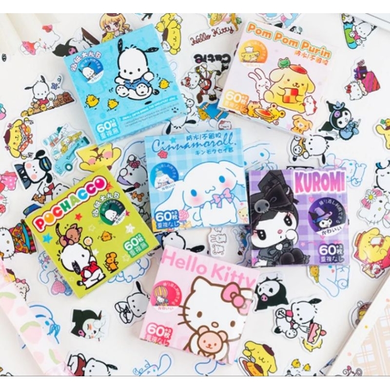 

12 pcs Sticker Aesthethic Desain Korean Lucu Dekorasi buat Buku dan Laptop.