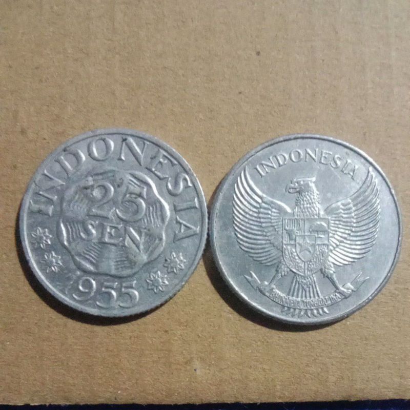 25 sen garuda used di bersihkan tahun 1952#55#57
