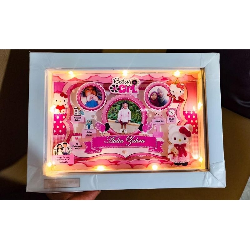 BIODATA BAYI & ANAK 3D atau 2D UKURAN 35 x 25 Cm [Desain PART 4] / biodata kelahiran bayi cetak bing
