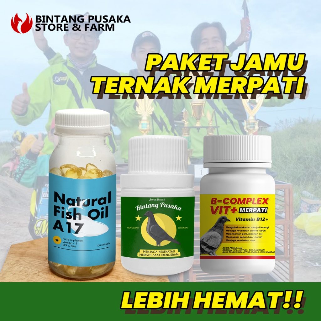 PAKET HEMAT JAMU TERNAK MERPATI BALAP TINGGI KOLONG / Hijau - Minyak Ikan - Becomplex