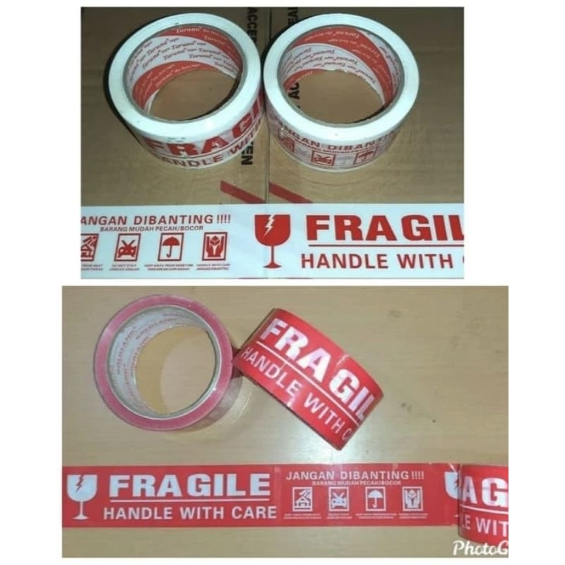

(COD) Lakban Fragile 2inch 48mm x 50m GOLDLAND Lakban 2" jangan dibanting