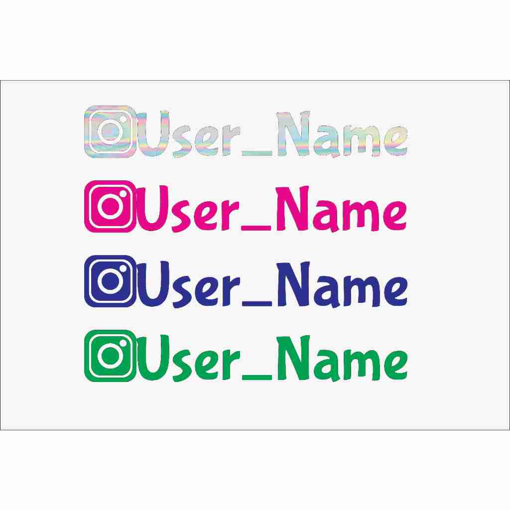 

Cutting Sticker Reflective Custom Akun user name instagram