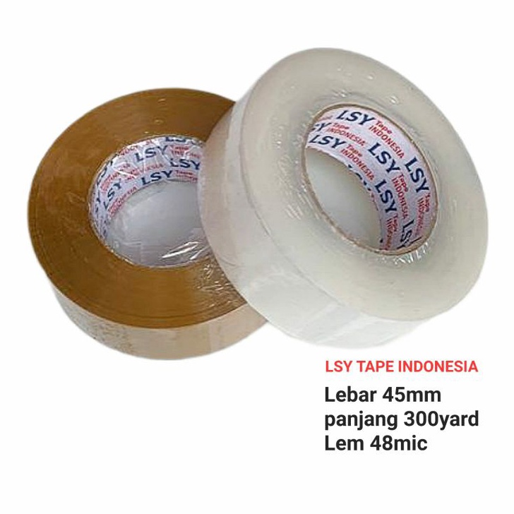 

lakban bening coklat 45mm x 3yard full super lengket LSY TAPE INDONESIA