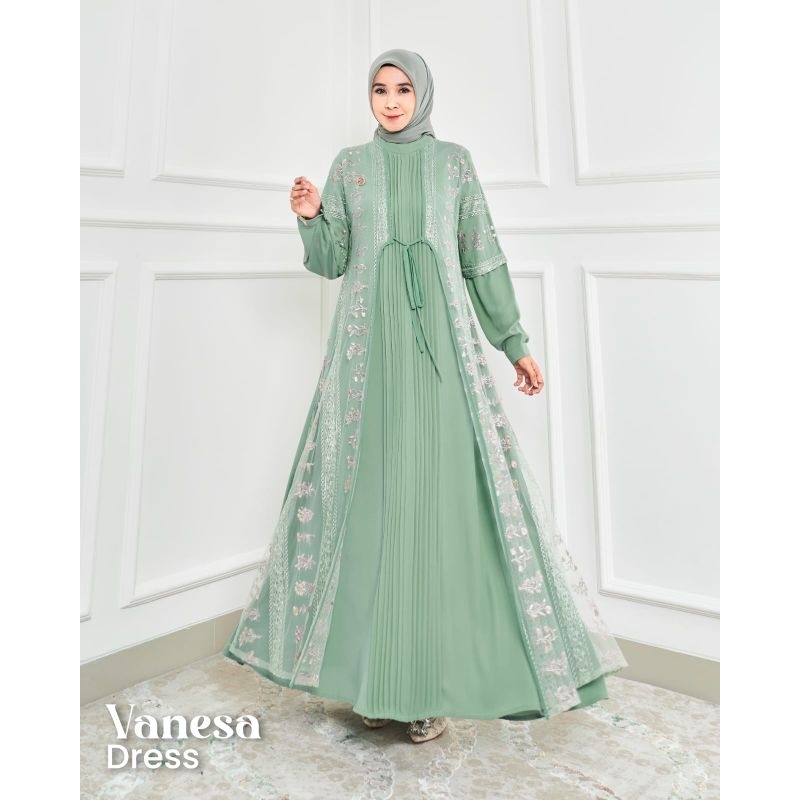 VANESA DRESS BY MAREVI GAMIS TERBARU ABAYA ORIGINAL