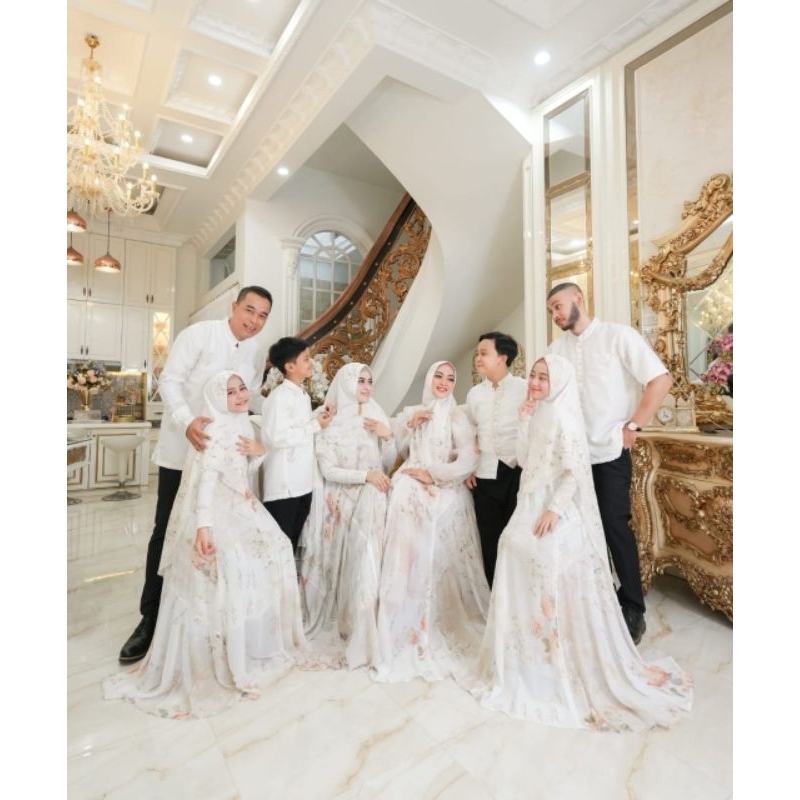 n) (RESTOK) ALYA ANGELA RAYA SARIMBIT Baju Koko Gamis Syari Couple/Sarimbit/Serimbit Family set Ange