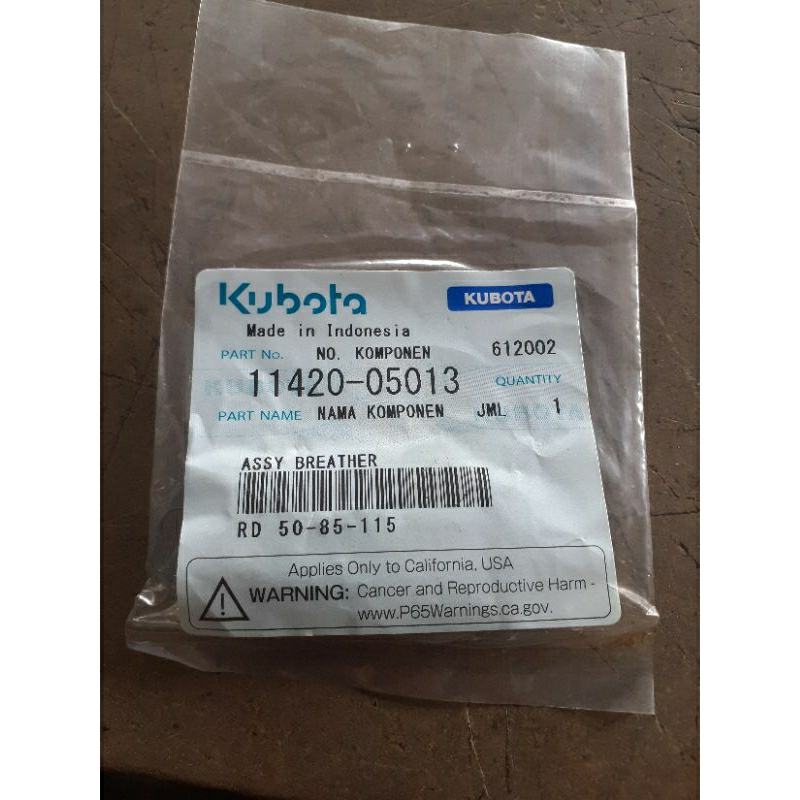 assy breather mesin diesel KUBOTA RD 75/85(asli original)
