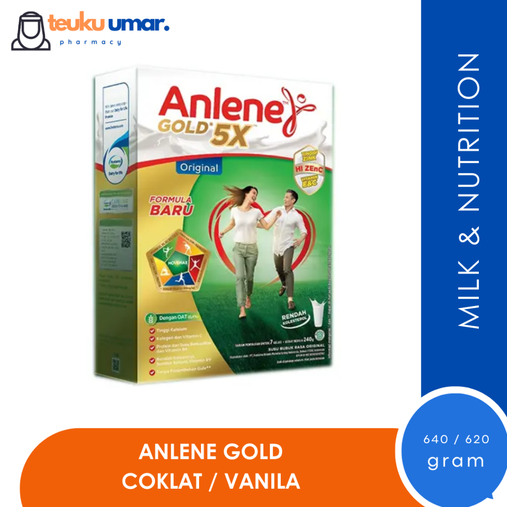 

[Susu] Anlene Gold Plus 5x Rasa Vanila 620 gram / Cokelat 640 gram