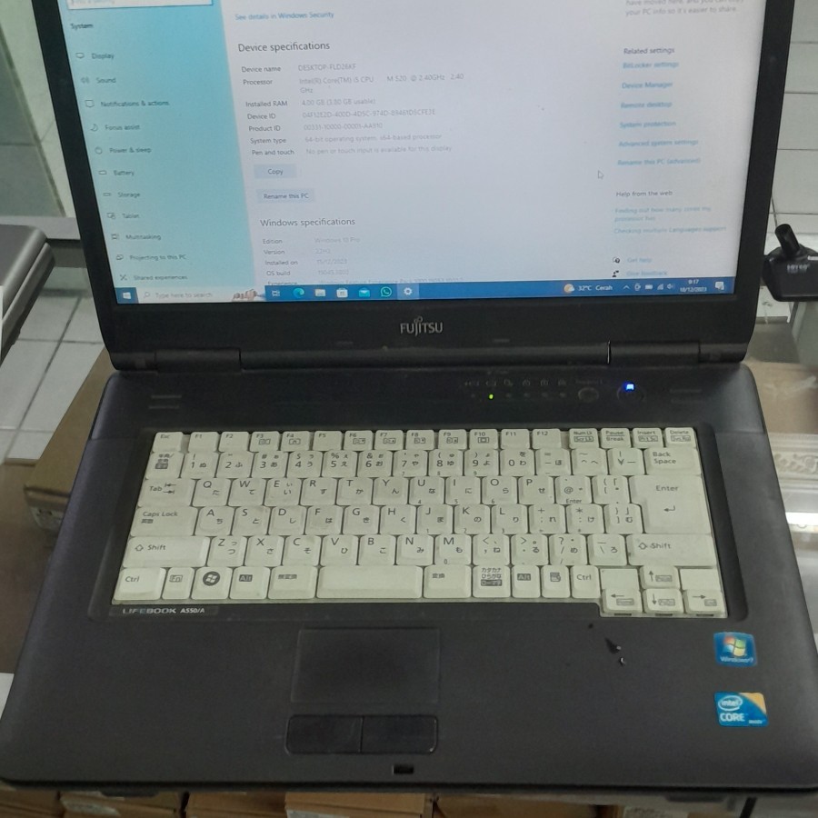 fujitsu lifebook A550/A core i5 m520