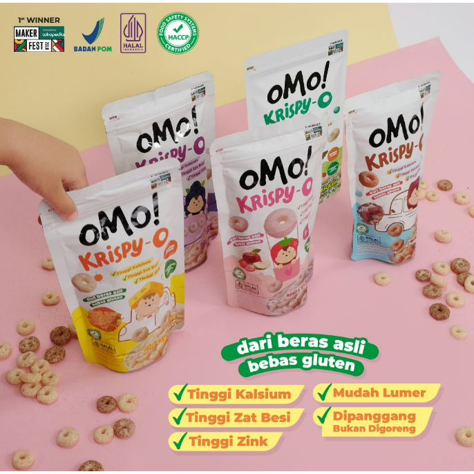 OMO Krispy - O / snack bayi sehat / cemilan bayi / cemilan bayi non msg / cemilan mpasi / snack mpas