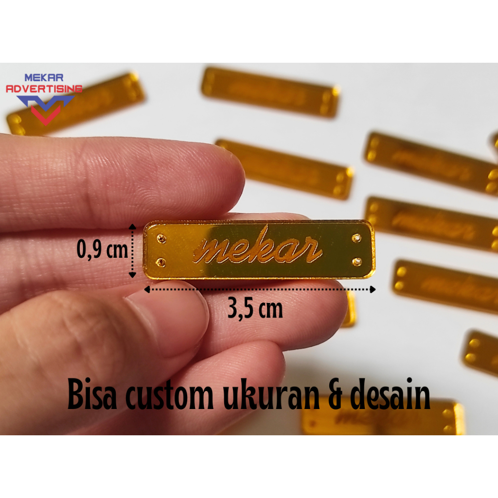 Label Hijab Akrilik | Label Jilbab | Label Baju Akrilik Custom | Akrilik Gold Grafir | Grafir Akrili
