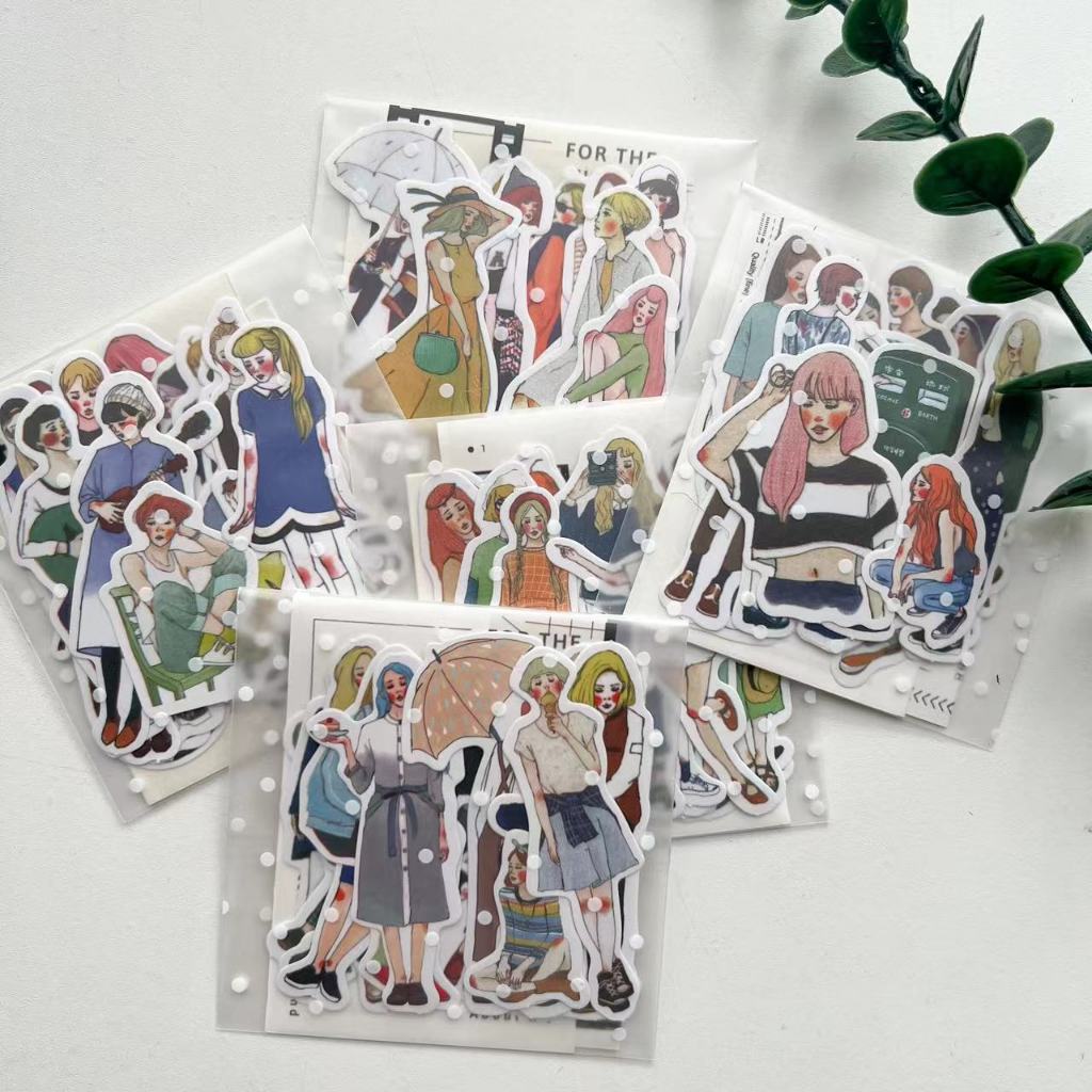

20pcs Mini Aesthetic Girl Stickers for Journal Scrapbook