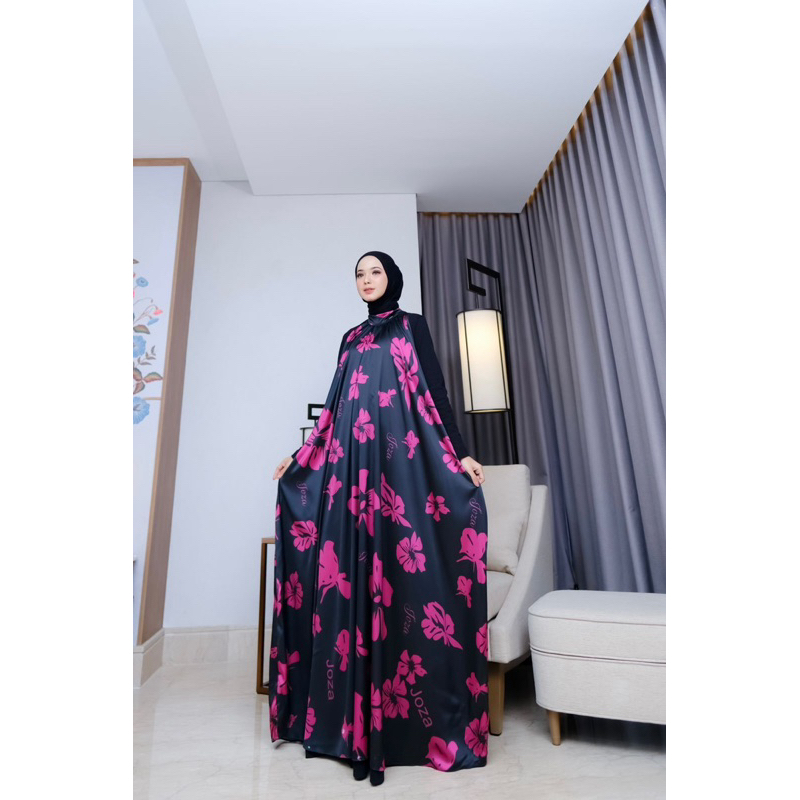 FALIZA FLOWER JOZA ARINA CLOTHING SET SCARFT GAMIS DRESS INNER OUTER HITAM MERAH UNGU