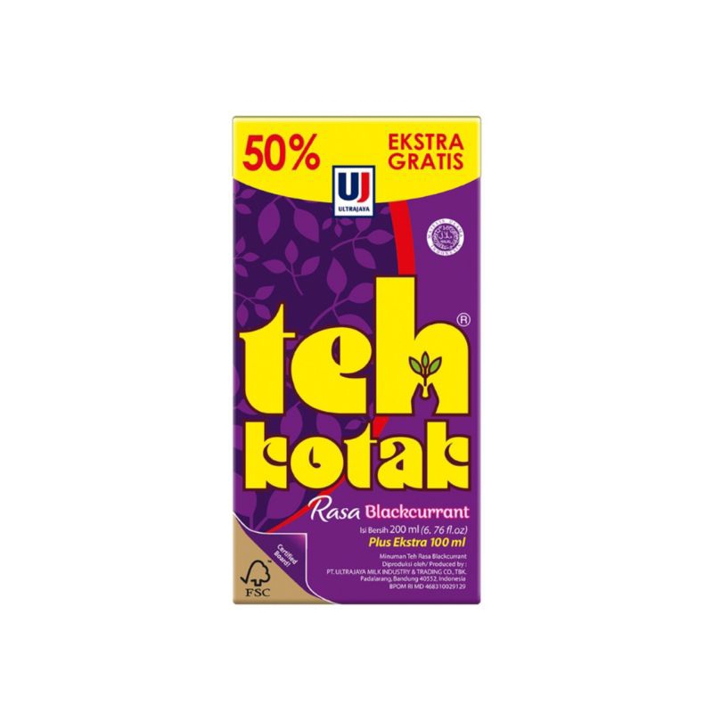 

[ 3 Pcs ] Ultra Teh Kotak Blackcurrant 200ml