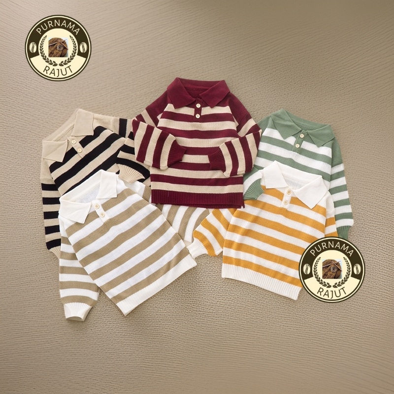 Baju Couple Ibu Anak Perempuan Sweater Couple Knit Stripe  Sweater Couple Ibu Anak Outer Ibu Anak Co