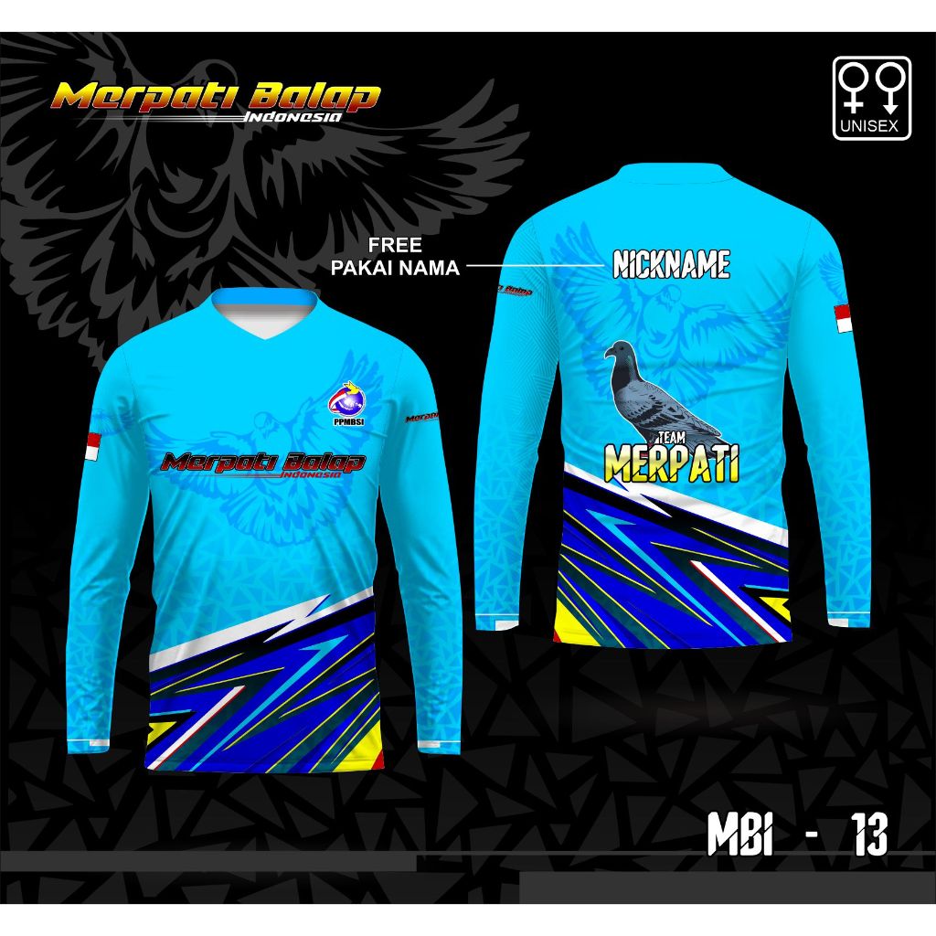 Jersey merpati balap kolong baju lengan panjang burung dara tinggi kaos merpati free custom
